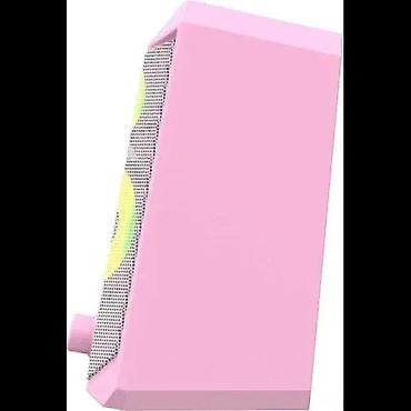 Zvučnici, slušalice i mikrofoni: Pink desktop zvučnici sa RGB osvetljenjem - Kompaktni set od 2 žična — 5