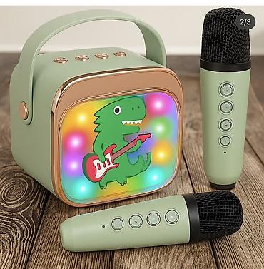 lol haljine za devojcice: Uşaq karaoke dəsti – LED işıqlı dinamik və 2 ədəd naqilsiz mikrofon — 1