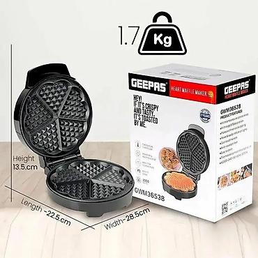 sire aparati: Geepas GWM36538 1000 W – Ürək formalı vafli aparatı 🟢 Rəsmi iş yeri — 2