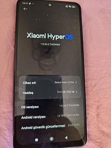 iphone 15 pro irşad: Xiaomi 256 GB, rəng - Mavi, 
 Face ID — 3