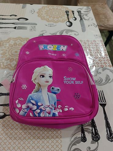 yazı formalari: Uşaq çantası – “Frozen” mövzulu, No.812 - Rəng: parlaq çəhrayı - Ön — 3