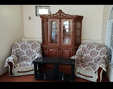 dekor vitrin: Klassik üslubda qonaq otağı mebel dəsti - Bucaqlı vitrin bufet: oyma — 1