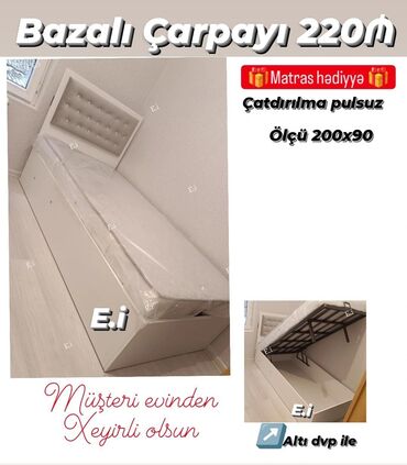 çarpayı bazalı: Yeni, Təknəfərlik çarpayı, Bazalı, Matras ilə