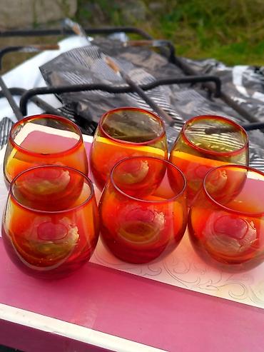 samovar satisi lalafo: Stəkanlar, rəng - Qırmızı, Şüşə, 6 ədədli dəst — 1