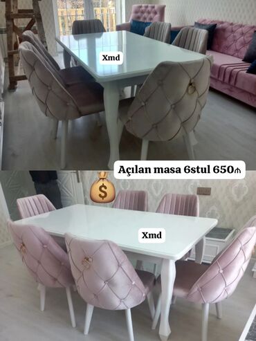 Masa və oturacaq dəstləri: Yeni, Açılan, 6 stul
