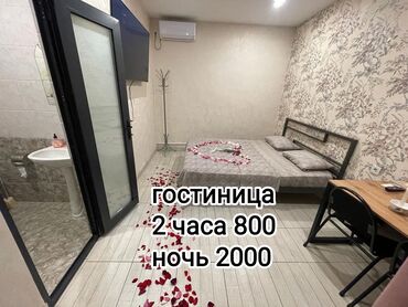 гостиница 1200 сом: 1 комната, Душевая кабина, Постельное белье, Кондиционер