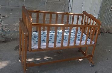 Beşiklər: Taxta beşik – klassik model - Material: cilalanmış ağac, təbii rəng - — 3