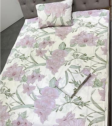 Комплекты постельного белья: Комплект постельного белья с принтом клетку, выполненный в синих и — 16