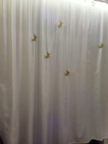 Pərdə və tüllər: Yeni, Tül, rəng - Bej, Pulsuz çatdırılma — 7