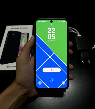 google pixel 6: Samsung Galaxy A35, Колдонулган, 128 ГБ, түсү - Көк, 2 SIM