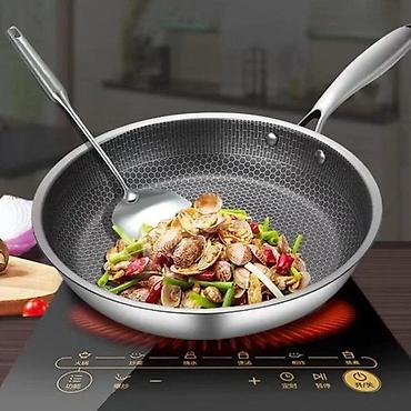 Tiganji: Tiganj od nerđajućeg čelika sa saćastom strukturom 20cm NOVO. Opis — 11