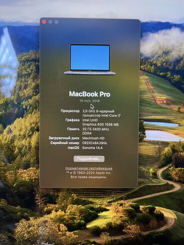 apple notebook qiymeti: Intel Core i7, 32 ГБ ОЗУ, 15 "