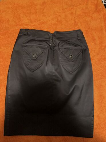 kožne suknje h m: M (EU 38), Mini, color - Khaki