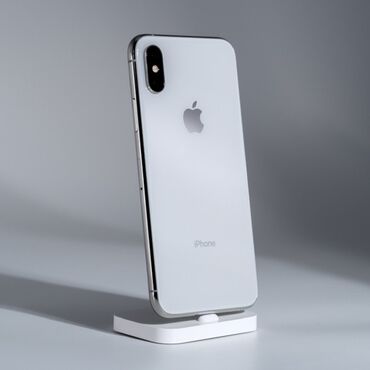 б у телефоны ми: IPhone Xs, Колдонулган, 64 ГБ, Ак, Каптама, 100 %