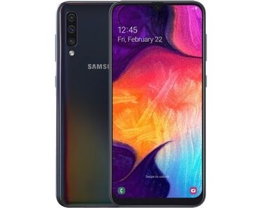 аренда айфон: Samsung Galaxy A50, Колдонулган, 64 ГБ, түсү - Кара, 2 SIM