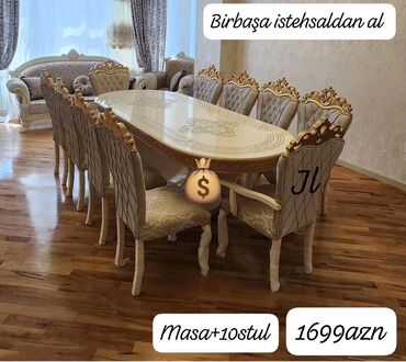 Masa və oturacaq dəstləri: BİRBAŞA İSTEHSALDAN AL ❗❗❗ masa ve 10 oturacaq rəng seçimi var