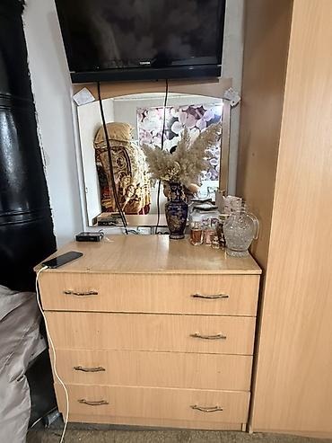 Спальные гарнитуры: Спальный гарнитур, Б/у, Двуспальная кровать, Шкаф, Комод, Самовывоз, цвет - Бежевый — 4