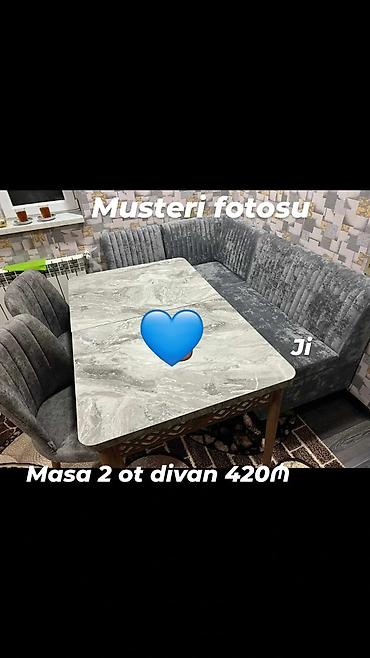 mermer masa: Künc divan və masa desti — 1