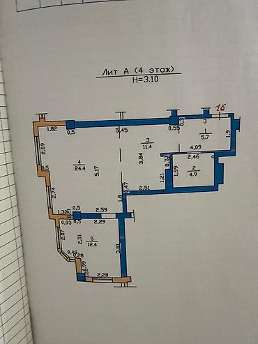 60: 2 комнаты, 60 м², 12 мкр 10 этаж, Евроремонт — 2