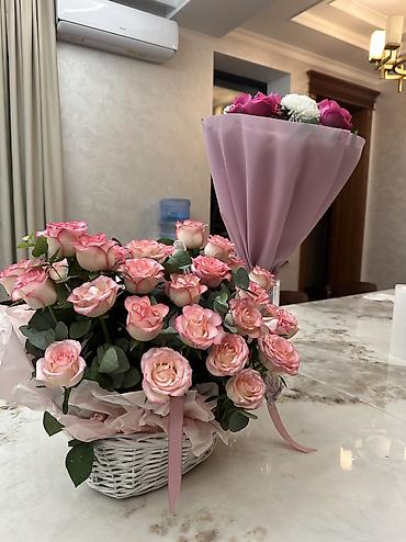 бесконечные розы: Продам свежие цветы 💐
Корзинка 2000 сом 
Букет маx 500 сом — 7