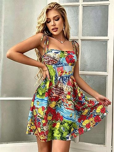 lilly papuce: Letnja mini haljina na bretele sa vezivanjem na ramenima. - Kroj — 1