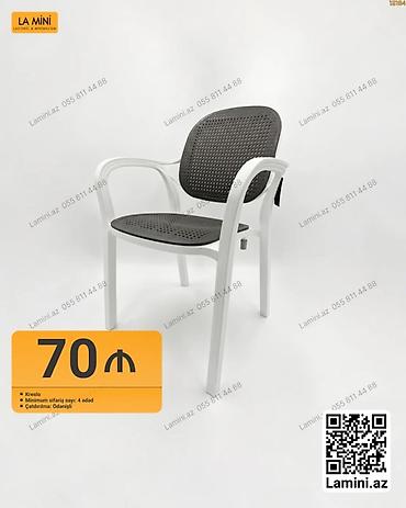 Kreslo – laqonik və minimalistik dizayn - Rəng: ağ karkas, tünd boz