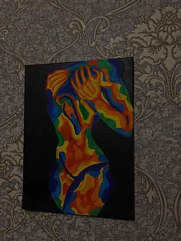 stranger things figur: “Enerji forması” adlı tablo — pop-art psychedelic style üslubunda — 2