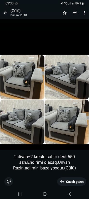Salon, tibbi mebel dəsti: Divan, 2 kreslo lalafo.az -da Salon, tibbi mebel dəsti: Divan, 2 kreslo