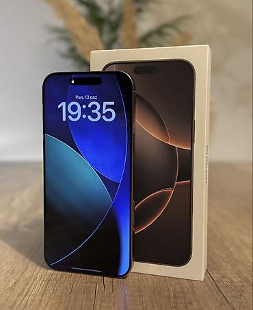 apple mini: IPhone 16 Pro Max, Desert Titanium, Barmaq izi, Simsiz şarj, Face ID — 10