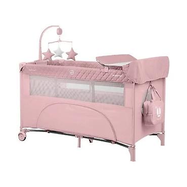 bele helanke za devojcice: KikkaBoo krevetac Nighty Night – 2 nivoa sa rancem i pultom, Pink — 1