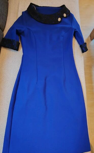 plava haljina: S (EU 36), M (EU 38), bоја - Tamnoplava, Drugi stil, Kratkih rukava