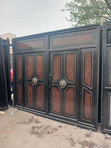 Həyət darvazaları: Dəmir Həyət darvazası, Yana açılan, Mexaniki, Qapı ilə, rəng - Qara — 11