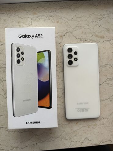 Samsung: Samsung Galaxy A52, 128 ГБ, цвет - Белый, Сенсорный, Отпечаток пальца, Две SIM карты