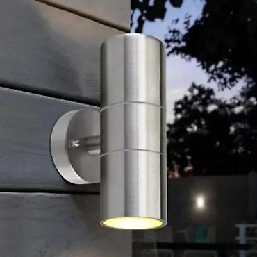 most ormari ikea: Spoljna zidna LED lampa – cilindrični dizajn od brušenog nerđajućeg — 1