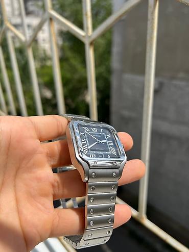 iphone whatch: Cartier santos черный новый Стальной корпус Механические с — 6