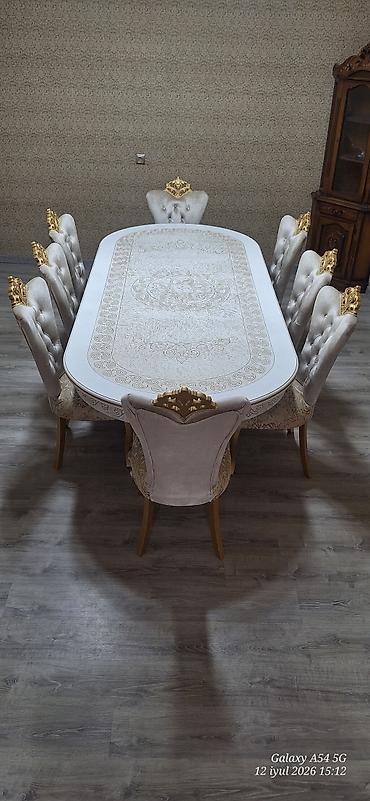 qonağ desti: Klassik üslubda 8 nəfərlik yemək dəsti - Dəst: oval formalı masa + 8 — 2