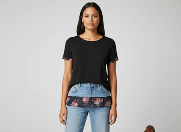 t shirty damskie guess czarne: George, T-shirt damski, rozmiar L