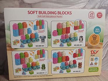паровозик: Мягкий развивающий конструктор Soft Building Blocks, 29 деталей - — 2