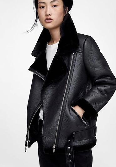 дублонка: Дублёнка-жакет женский ZARA, чёрный цвет, на Зиму Теплый, размер М — 2