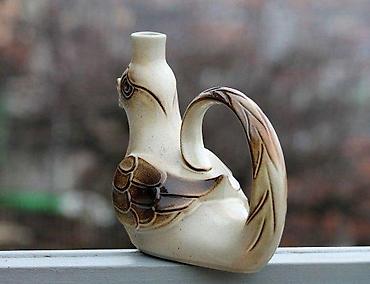Figure: Vintage Gerzit decanter, bokal vrč za piće Nemačka 1960 24cm. Predivan — 3