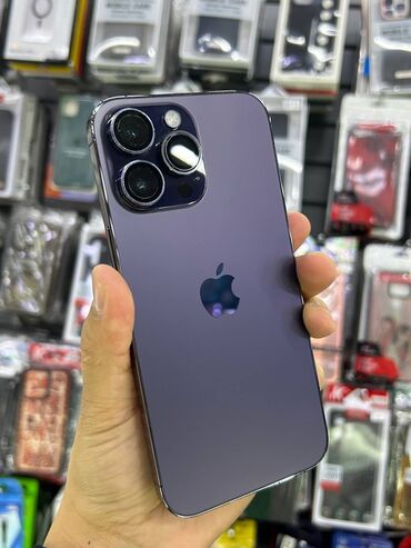 Apple iPhone: IPhone 14 Pro Max, Б/у, 128 ГБ, Deep Purple, Зарядное устройство, Защитное стекло, Чехол, 88 %