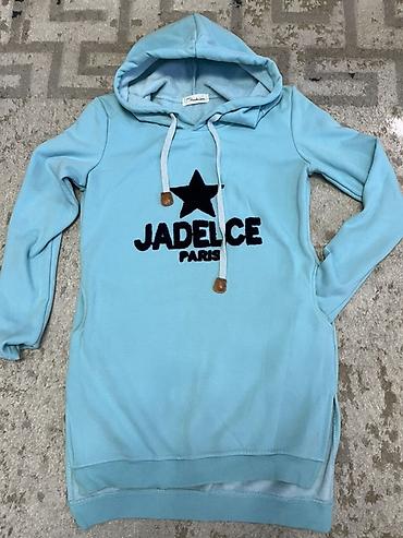 фитнес одежды: Женское худи-туника JADELCE PARIS - Цвет: небесно-голубой - Принт — 1