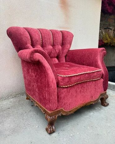 Stilske fotelje: Stara stilska BERZERA fotelja - lavlje šape 🛋️🦁 Chippendale stara — 2