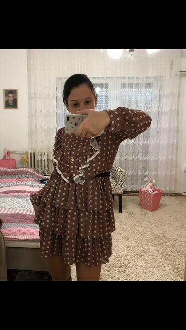 Haljine: M (EU 38), bоја - Braon, Koktel, klub, Dugih rukava — 2