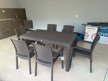 прокат стол стул душанбе: Balkon üçün, Açılmayan, Dördbucaq masa, 6 stul
