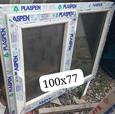plastik qapi pencere: İşlənmiş İkiqat şüşə paketi Plastik pəncərə, Еni: 100 sm, Uzunluğu: 100 sm, Ödənişli quraşdırma — 5