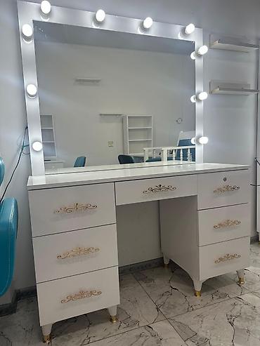 guzgu ev: Vitrin güzgülü vizaj/saç düzümü masası - Geniş ölçülü düzbucaqlı — 1