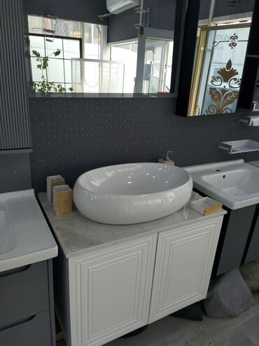 туалетный столик белый: Hamam üçün lavabo və dolab dəsti - Üst quraşdırılan oval keramika