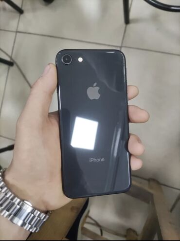 iphone xr жалал абад: IPhone 8, Колдонулган, 64 ГБ, Кара, Заряддоочу түзүлүш, Коргоочу айнек, Каптама, 100 %