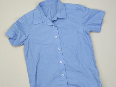 elegancka bluzka na krótki rękaw: Koszula 8 lat, stan - Dobry, wzór - Jednolity kolor, kolor - Błękitny